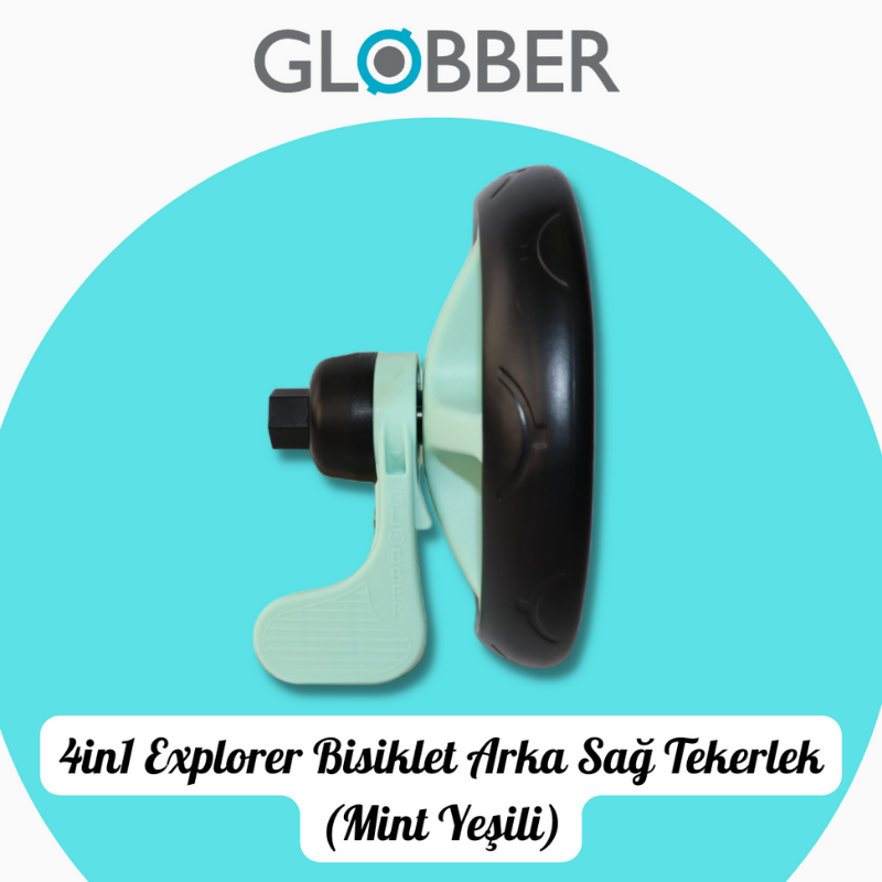 Globber 4in1 Explorer Bisiklet Yedek Parça // Arka Sağ Tekerlek (Mint Yeşili)