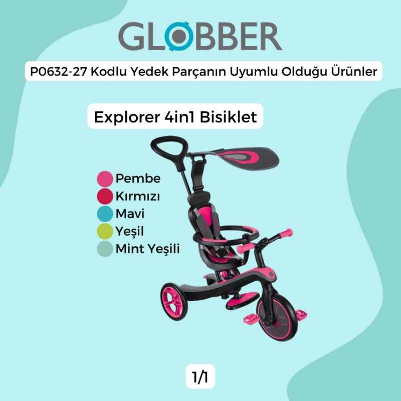 Globber 4in1 Explorer Bisiklet Yedek Parça // Sele Çubuğu