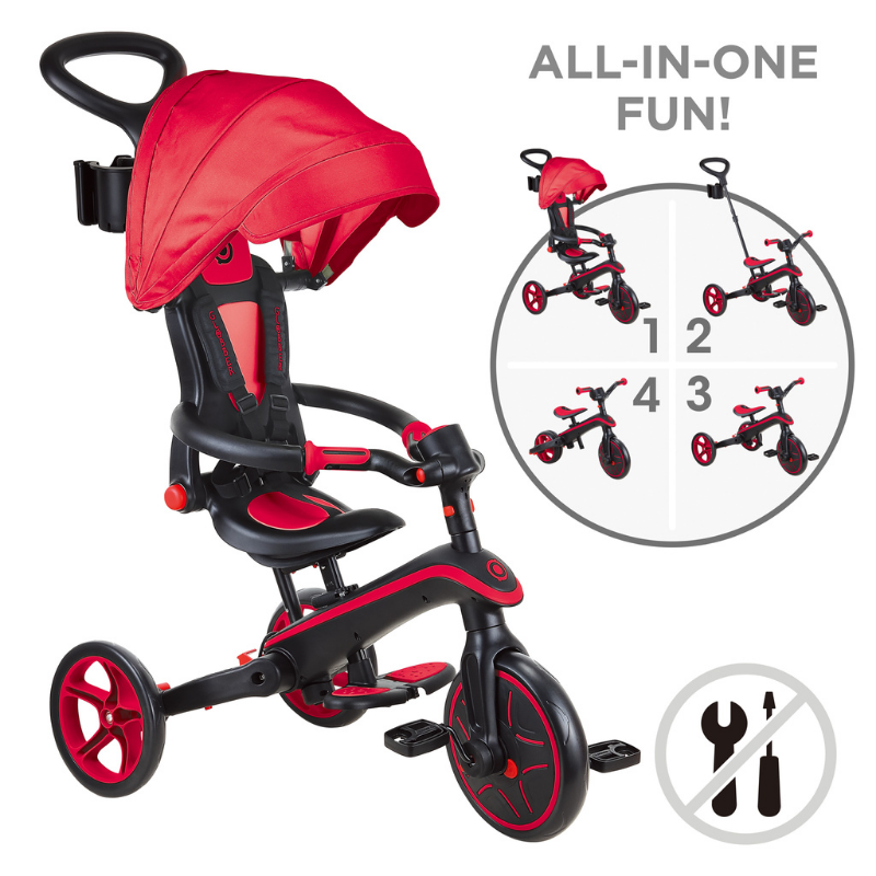 Globber Explorer 4in1 Katlanabilir Bisiklet // Kırmızı