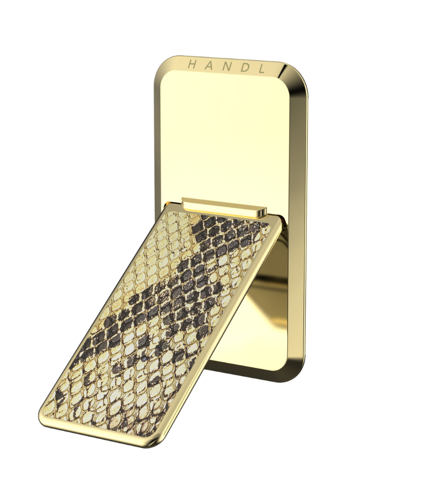 HANDLstick Stand Özellikli Telefon Tutucu // Animal Gold Snakeskin