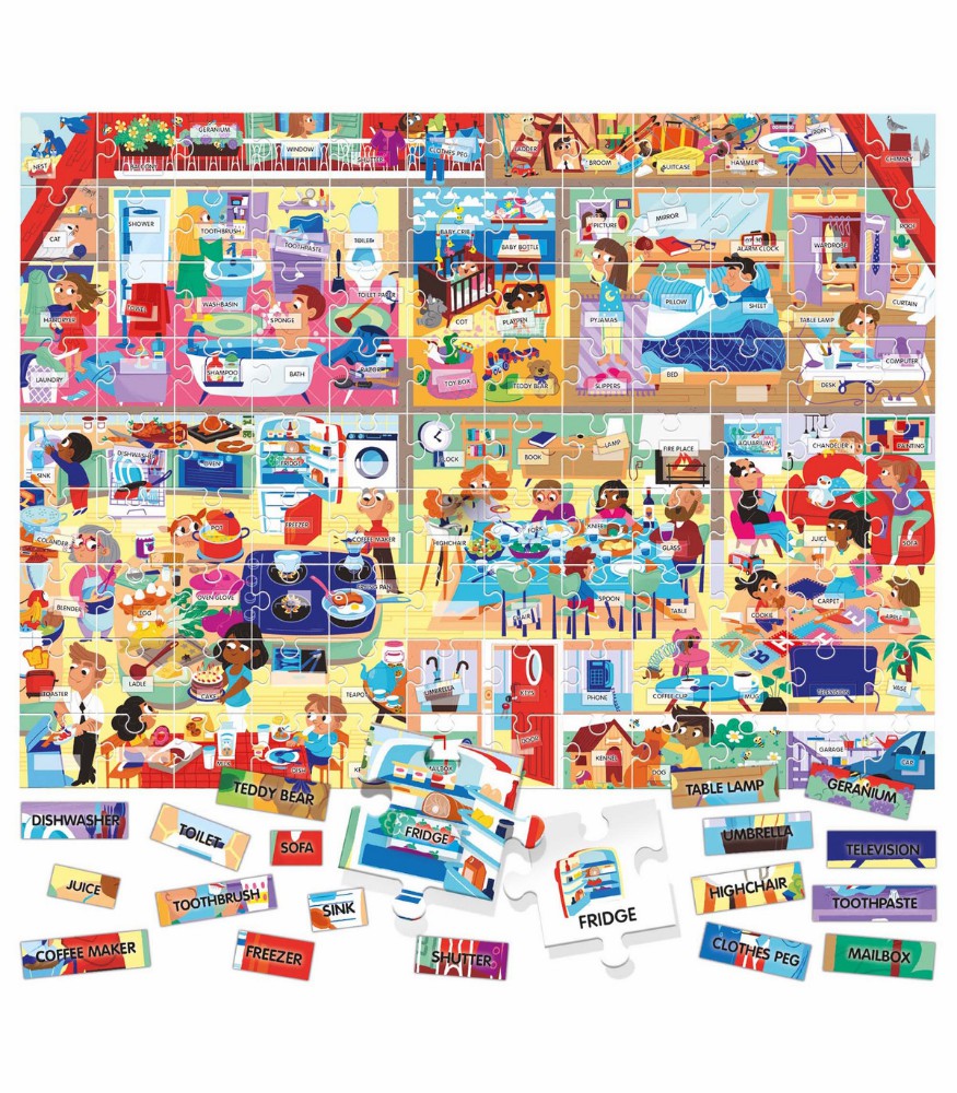 Headu Puzzle - İngilizce Kelime Öğreniyorum // My House (108 Parça)