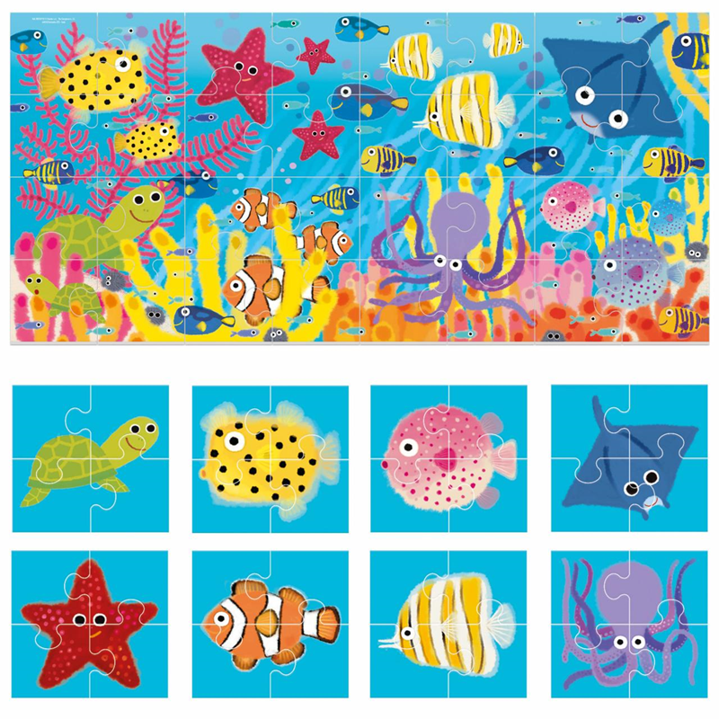 Headu Çift Taraflı Puzzle // Deniz Hayvanları
