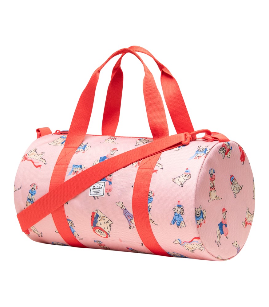 Herschel Classic Duffle Seyahat ve Spor &Ccedil;antası // K&ouml;pek Desenli - Pembe (26,5 L)