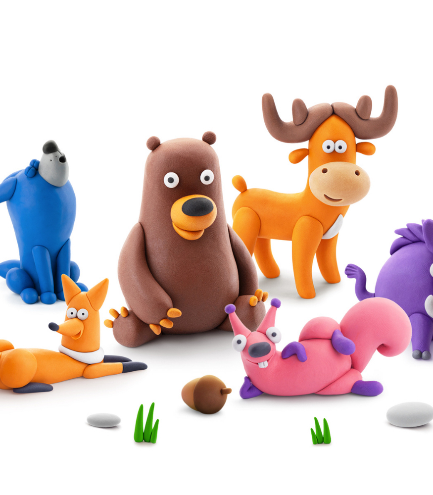 Hey Clay Hava ile Kuruyan Kil (6 Kutu) // Orman Hayvanları (Kurt-Tilki-Sincap)