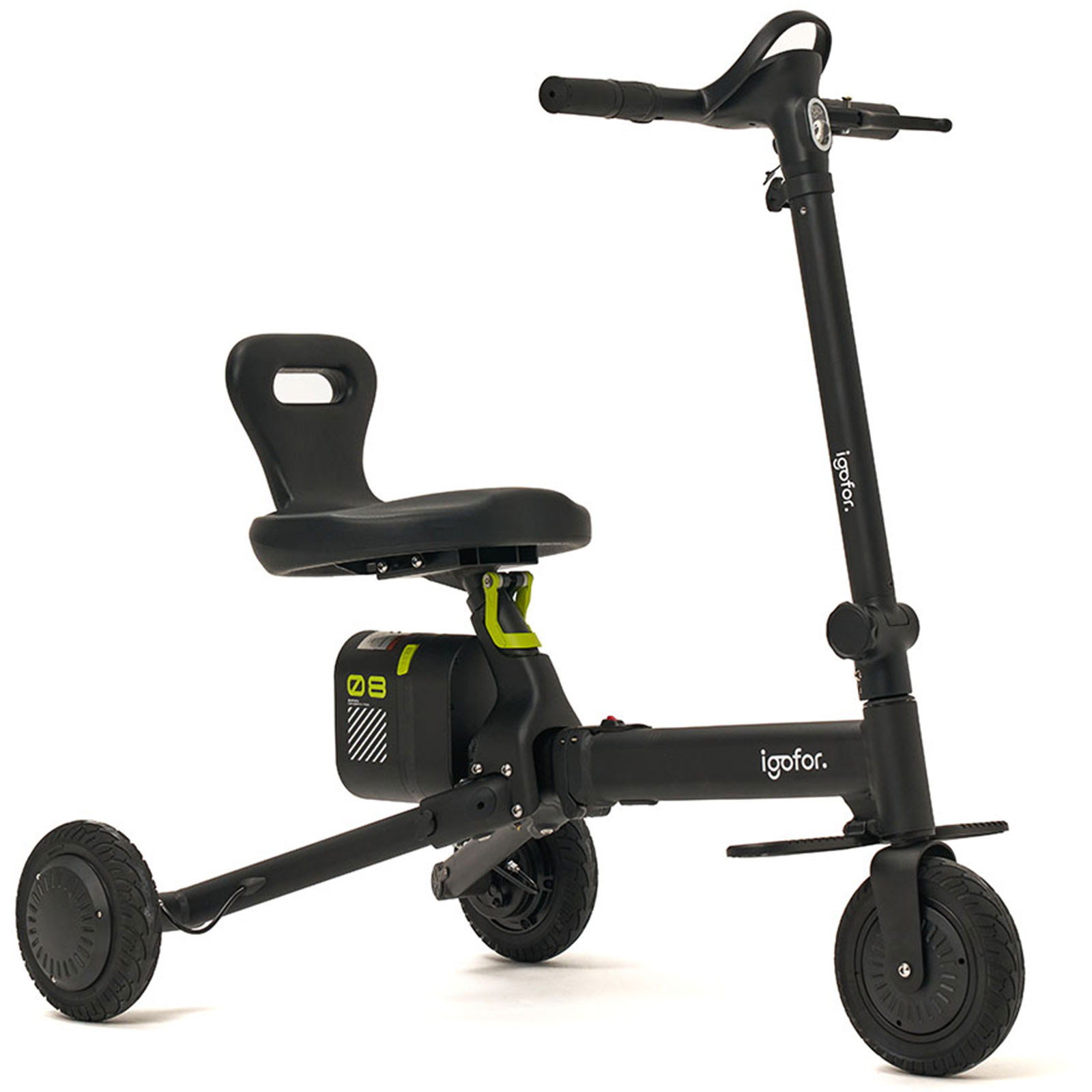 Igofor 3 Tekerlekli Katlanabilir Elektrikli Oturulabilir Scooter // Siyah