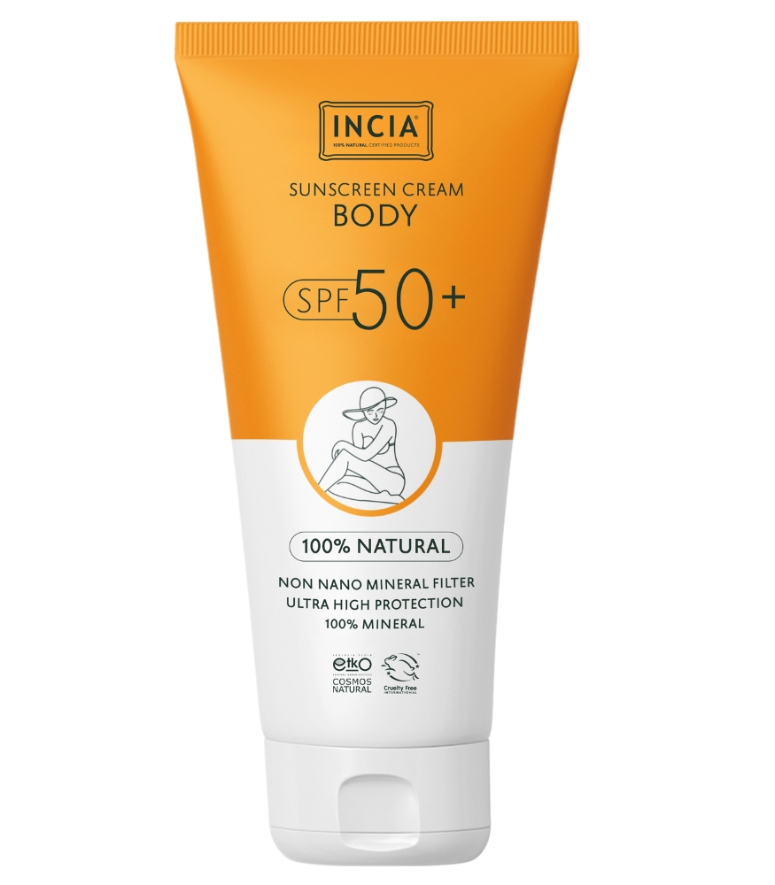 INCIA %100 Doğal Vücut için Güneş Kremi Mineral Filtreli (50 SPF)