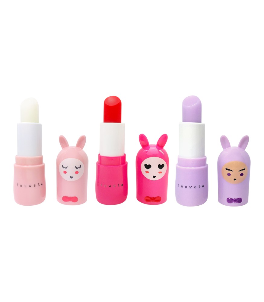 Inuwet Trio Bunny Glitter Lip Balm Dudak Nemlendirici Set // Lapins Rose