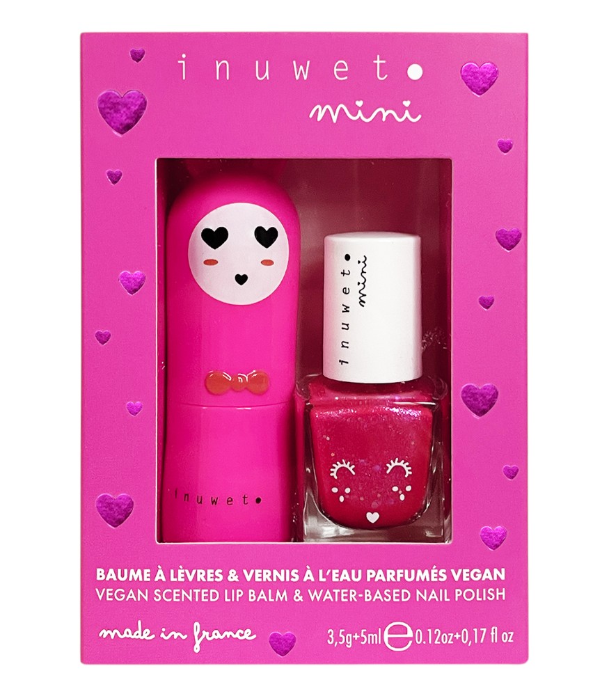 Inuwet Duo Oje & Lip Balm Set // Fuşya - Kiraz