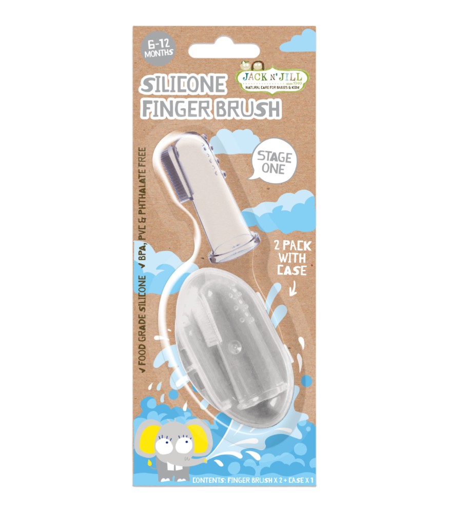 Jack N'Jill Silikon Parmak Diş Fır&ccedil;ası - Stage1 (2 Adet)