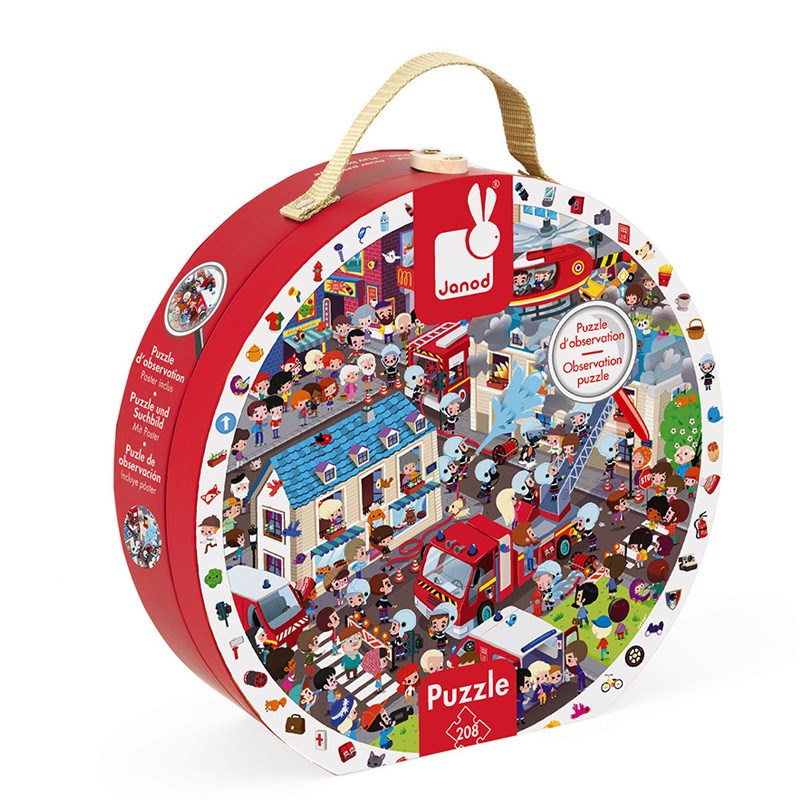 Janod Bulmacalı Yuvarlak Puzzle // İtfaiyeci (208 Parça)