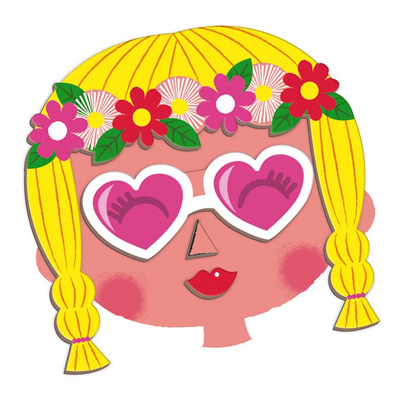 Janod Magnetibook - Mıknatıslı Oyun // Çılgın Yüzler - Pembe