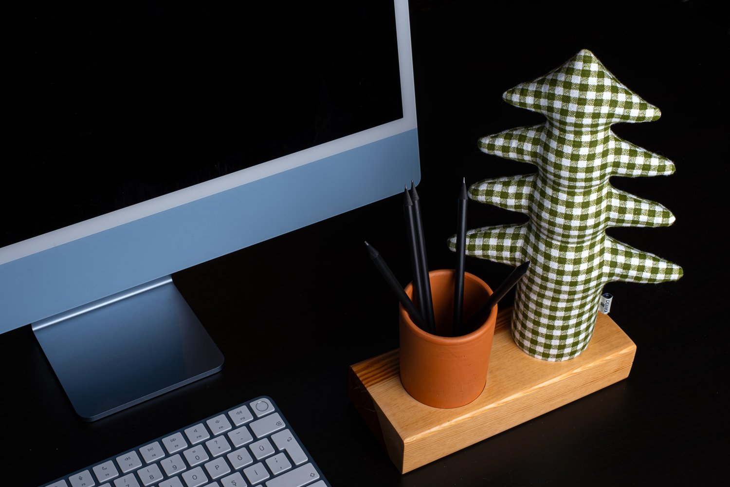 Kayıgo Kayigo Kalemlik & Notluk - Yeşil Pötikareli Çam