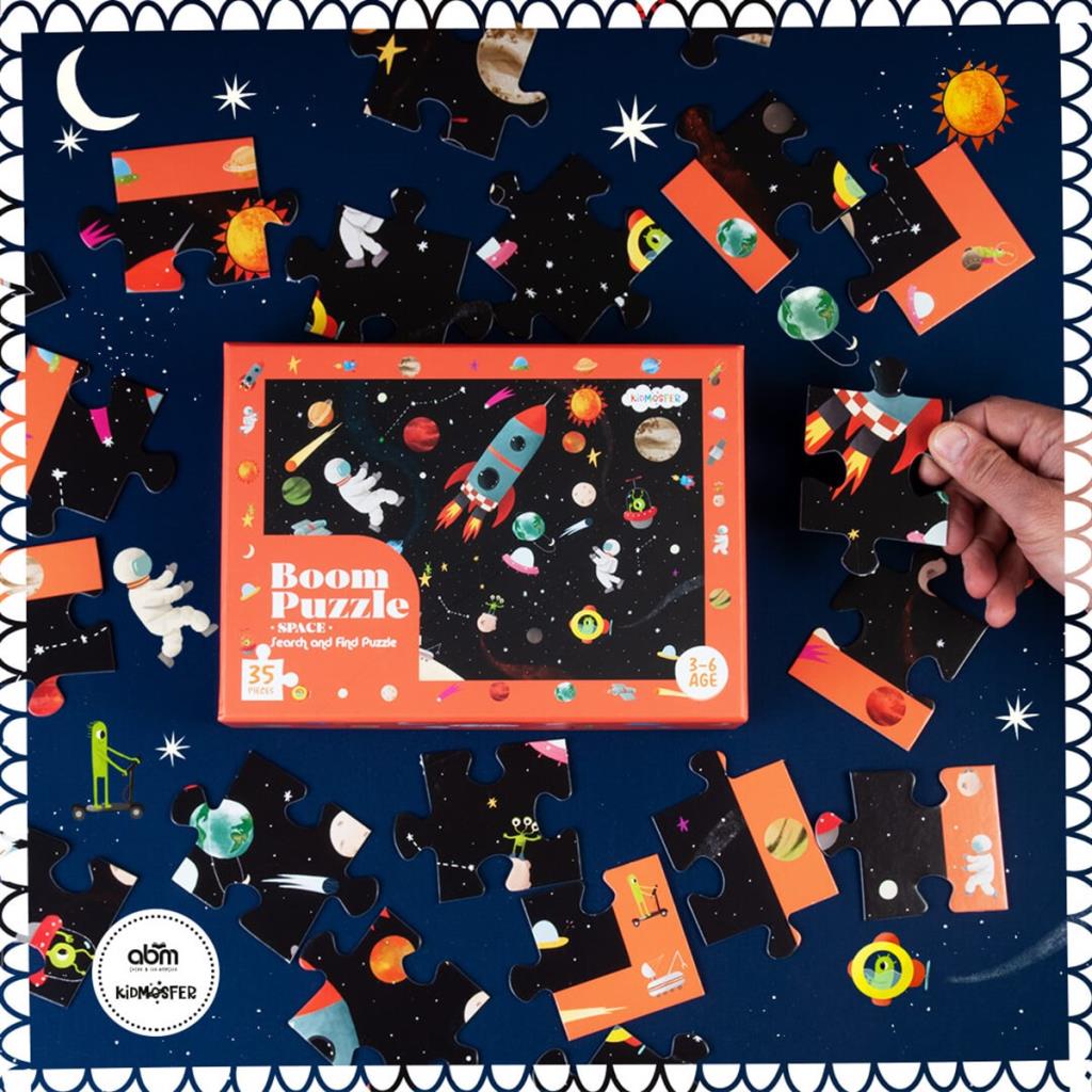 Kidmosfer Ara-Bul Puzzle (Yapboz) - Uzay Macerası 35 Parça  