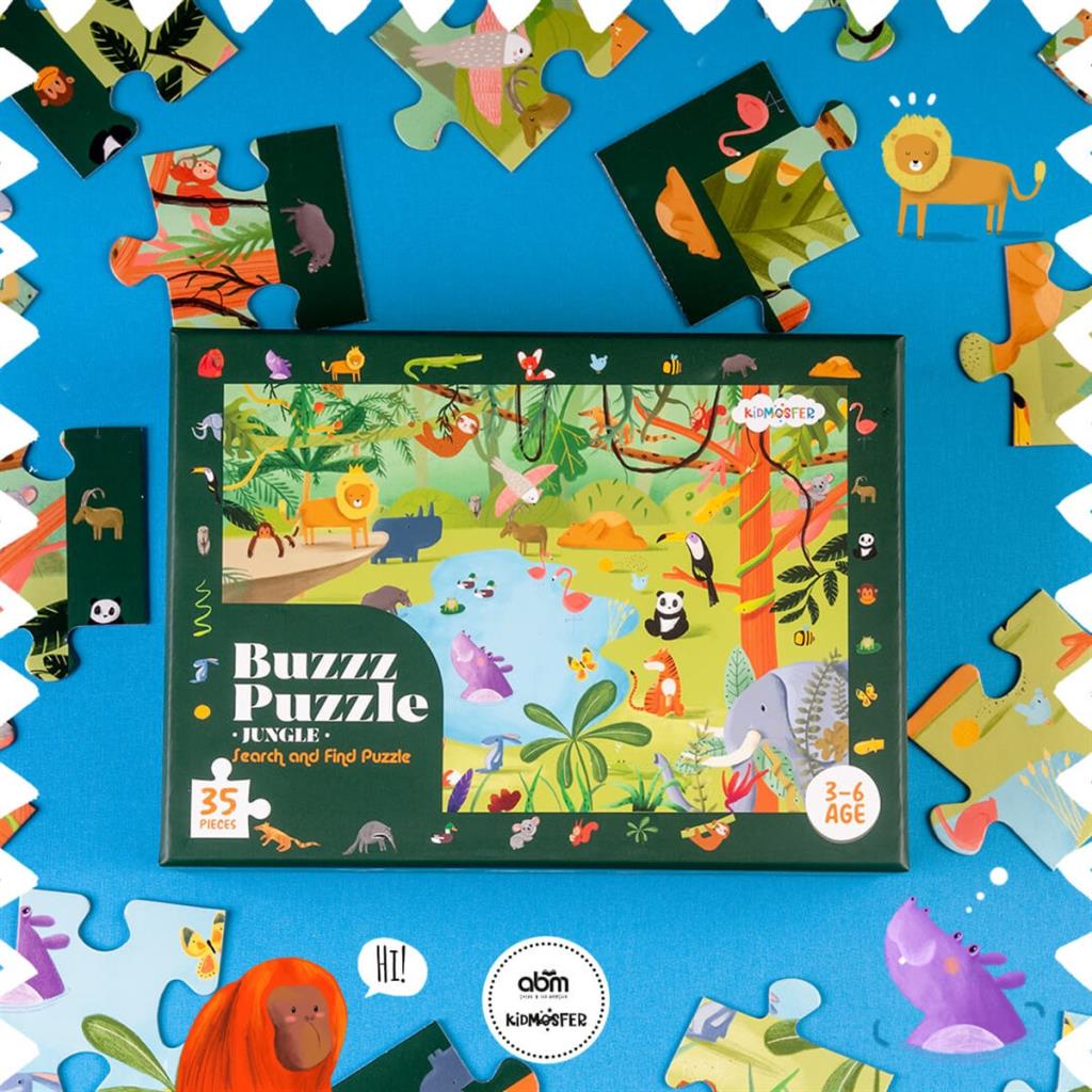 Kidmosfer Ara-Bul Puzzle (Yapboz) - Orman Hayvanları 35 Parça