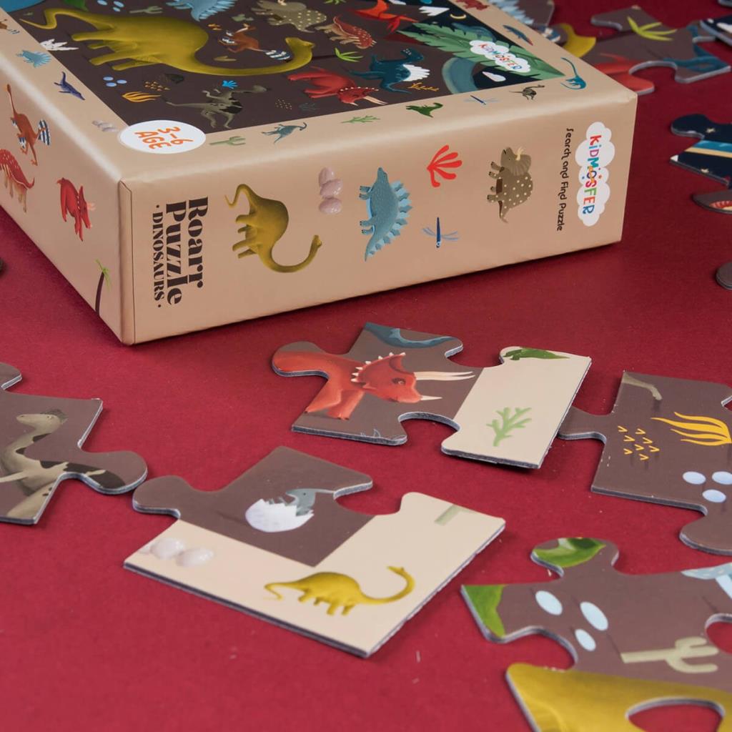 Kidmosfer Ara-Bul Puzzle (Yapboz) - Dinozorlar 35 Parça  