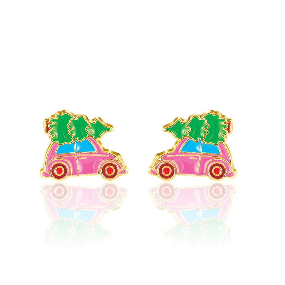 Girl Nation Holiday Studs K&uuml;pe // Car with Tree