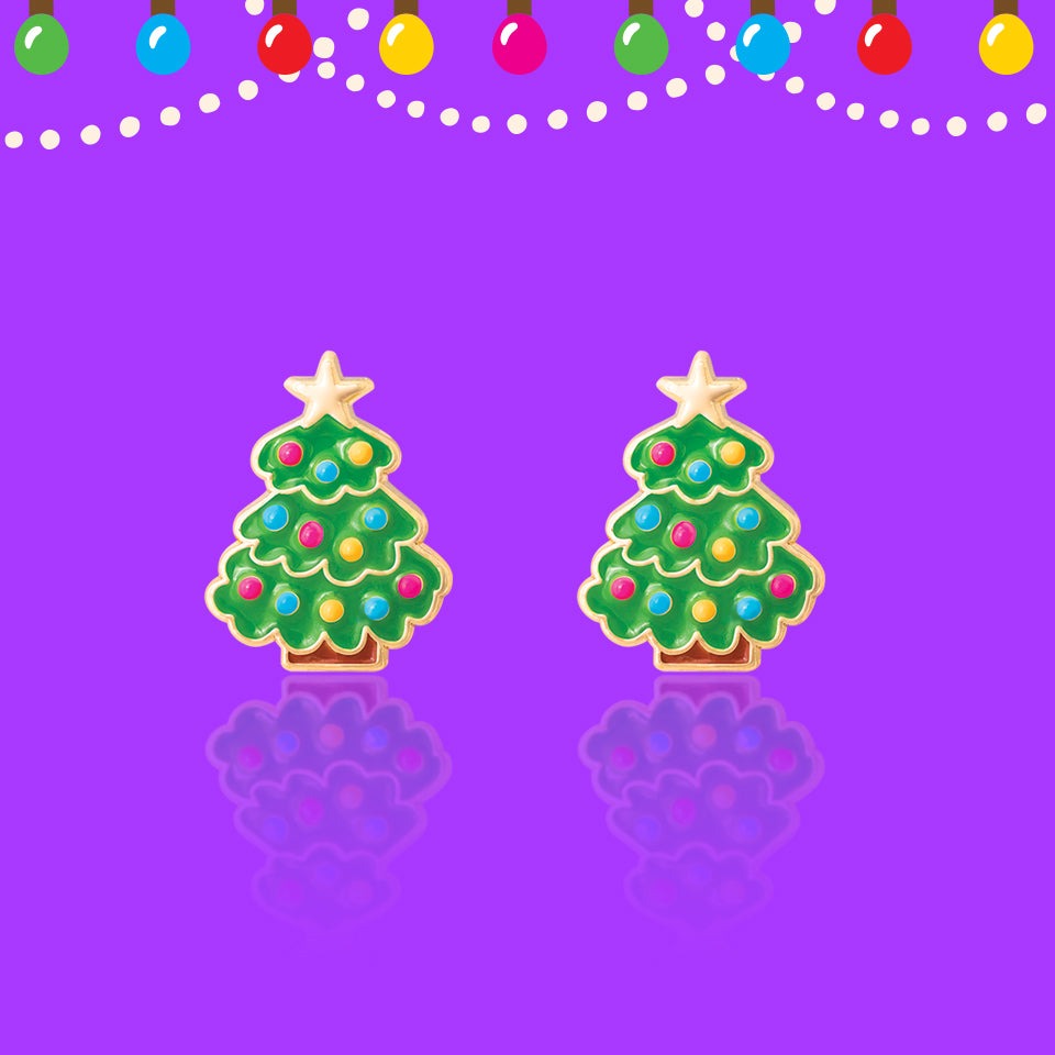 Girl Nation Holiday Studs Küpe // Happy Christmas Tree