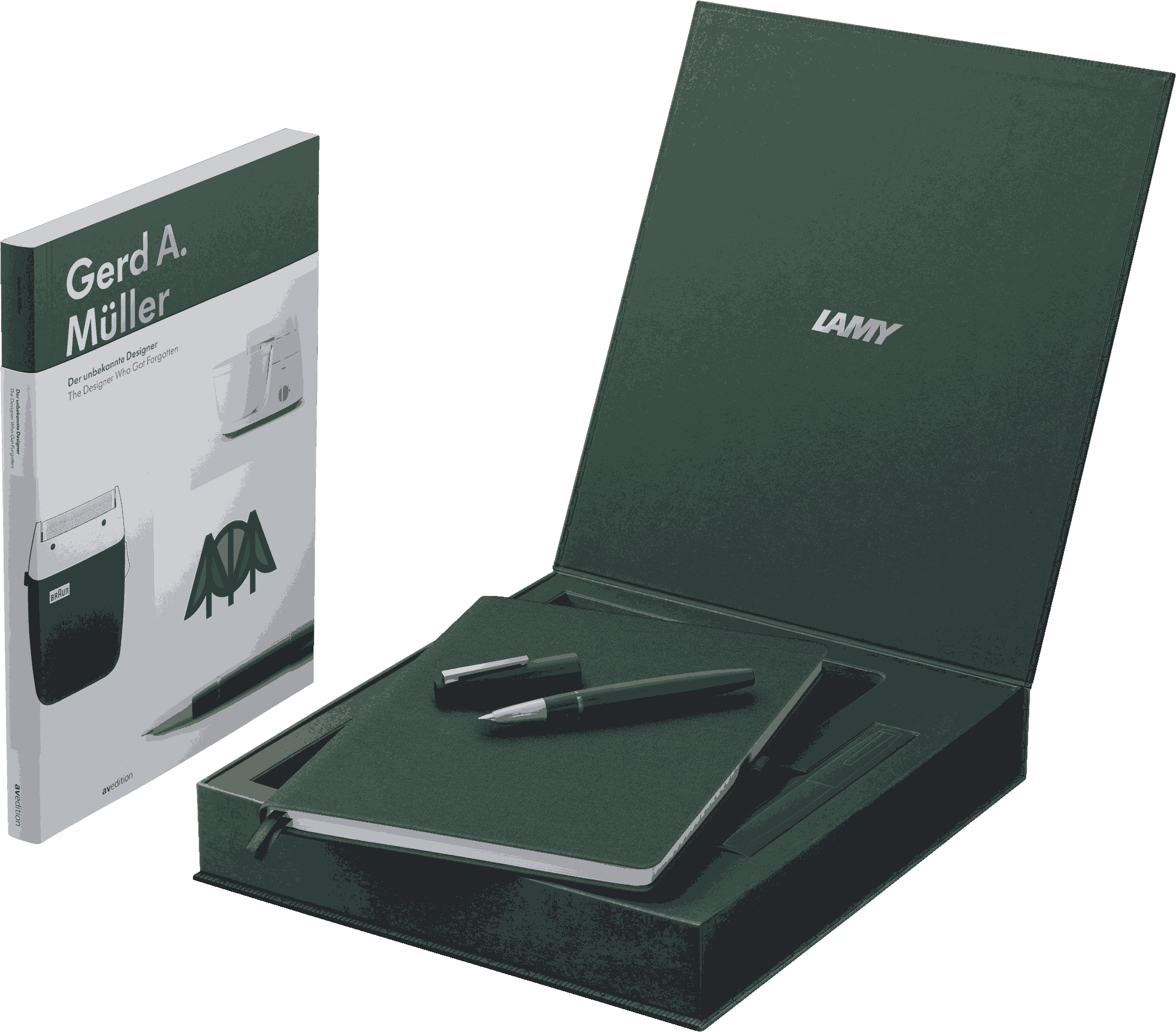 Lamy 2000 Dolma Kalem Fiberglass 14K Altın Pine Defter Seti (F U&ccedil;)