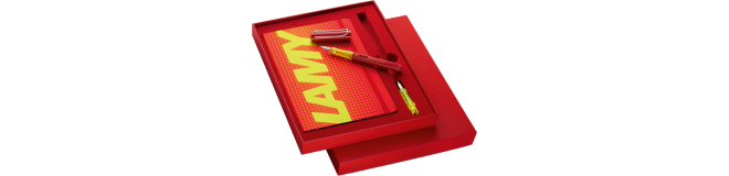 Lamy Al-Star Dolma Kalem Ve Defter Set (F U&ccedil;) // Kırmızı