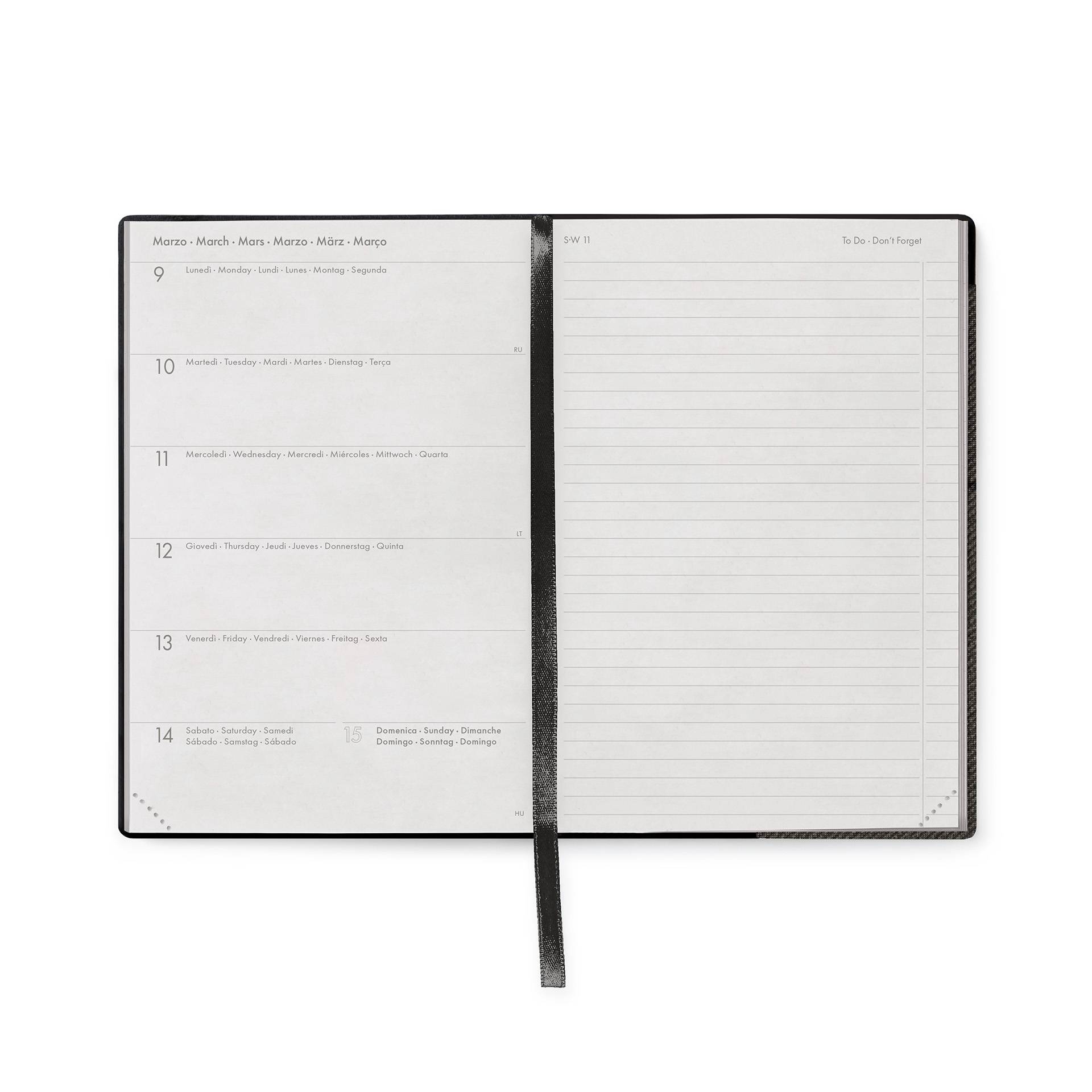 Legami Orta Boy Haftalık Ajanda (2026) // Deep Graphite