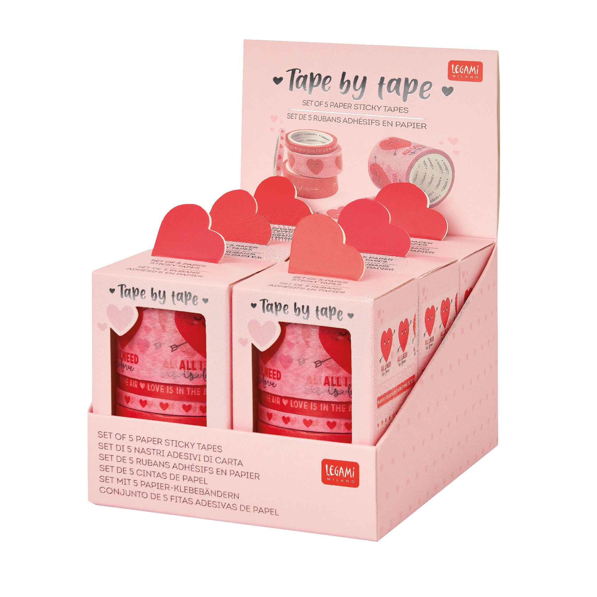 Legami Kağıt Yapışkan Bant (5 Adet) // Kalp