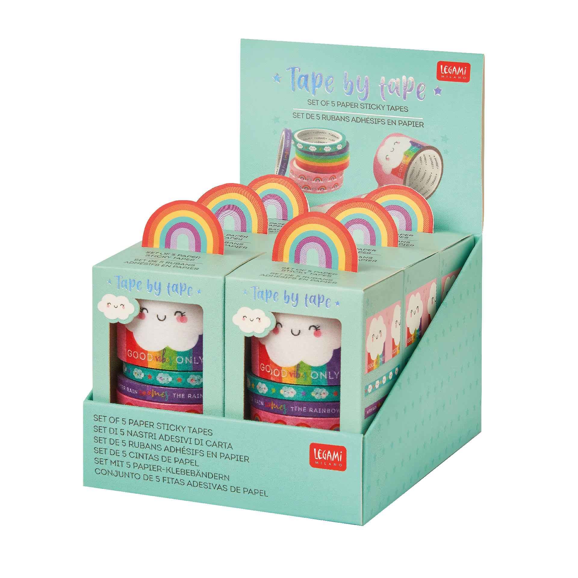 Legami Kağıt Yapışkan Bant (5 Adet) // G&ouml;kkuşağı