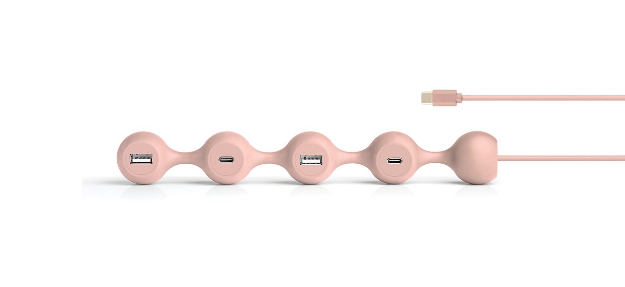 Lexon Peas Hub C USB Çoğaltıcı // Pembe