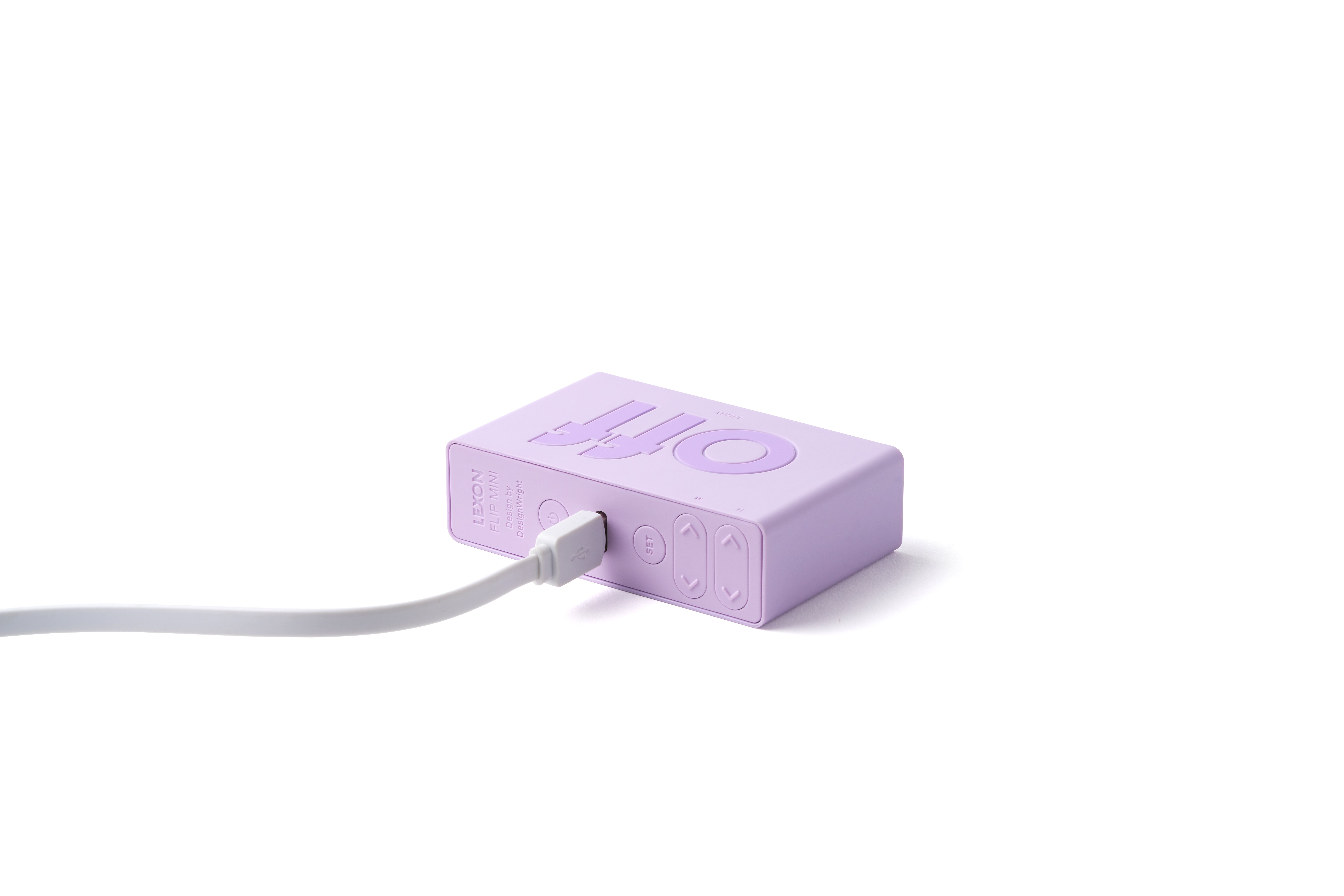 Lexon x Pantone Flip Klasik Şarj Edilebilir Alarm Saat // Lila