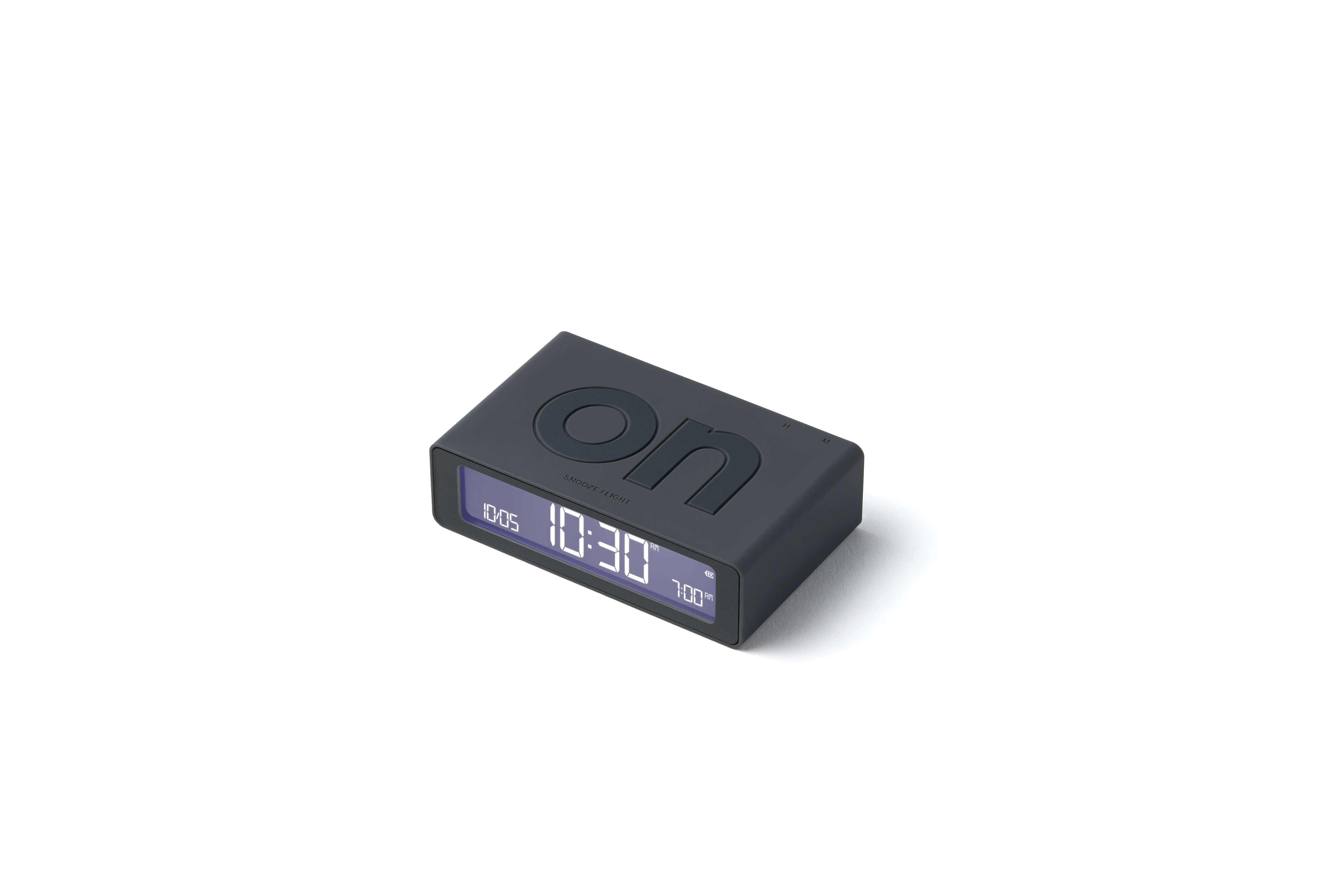 Lexon Flip Mini Şarj Edilebilir Alarm Saat // Koyu Gri