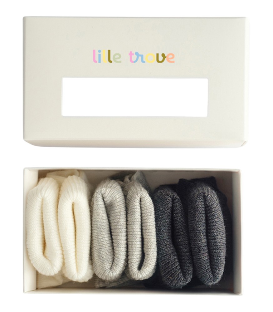 Lille Trove Yenidoğan Çorap Seti // Antrasit