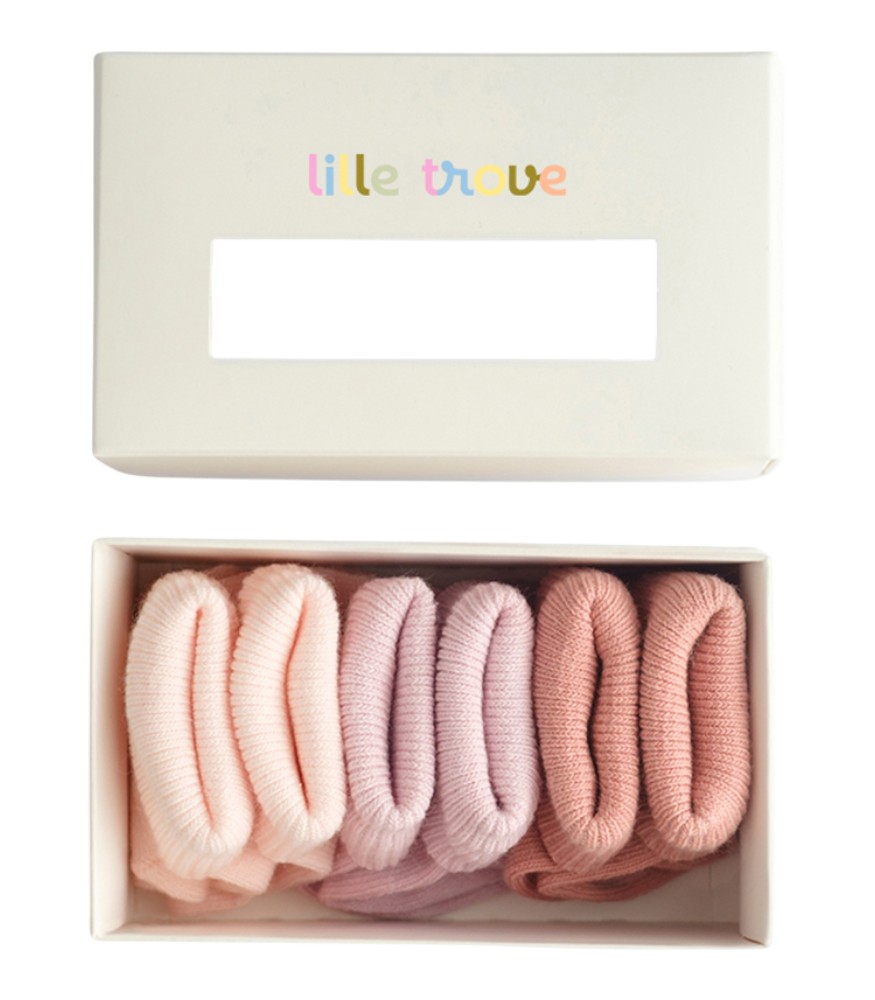 Lille Trove Yenidoğan Çorap Seti // Pembe