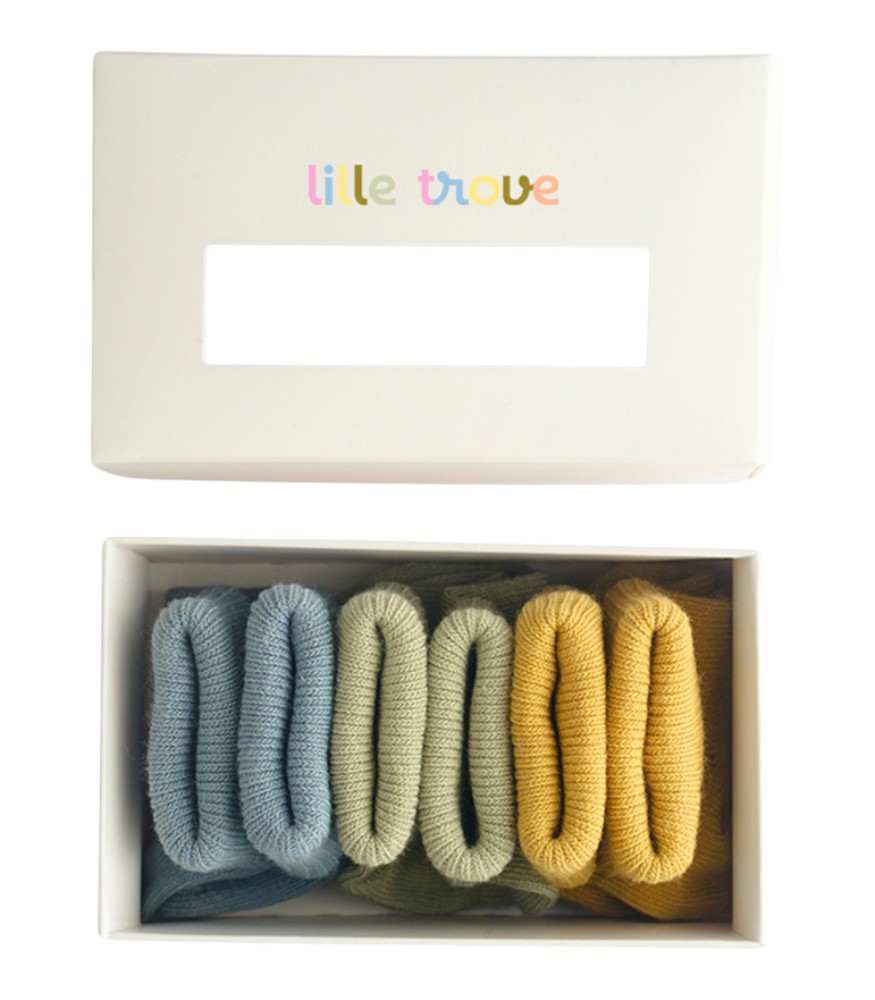 Lille Trove Yenidoğan Çorap Seti // Hardal