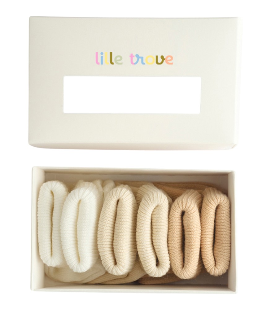 Lille Trove Yenidoğan Çorap Seti // Krem