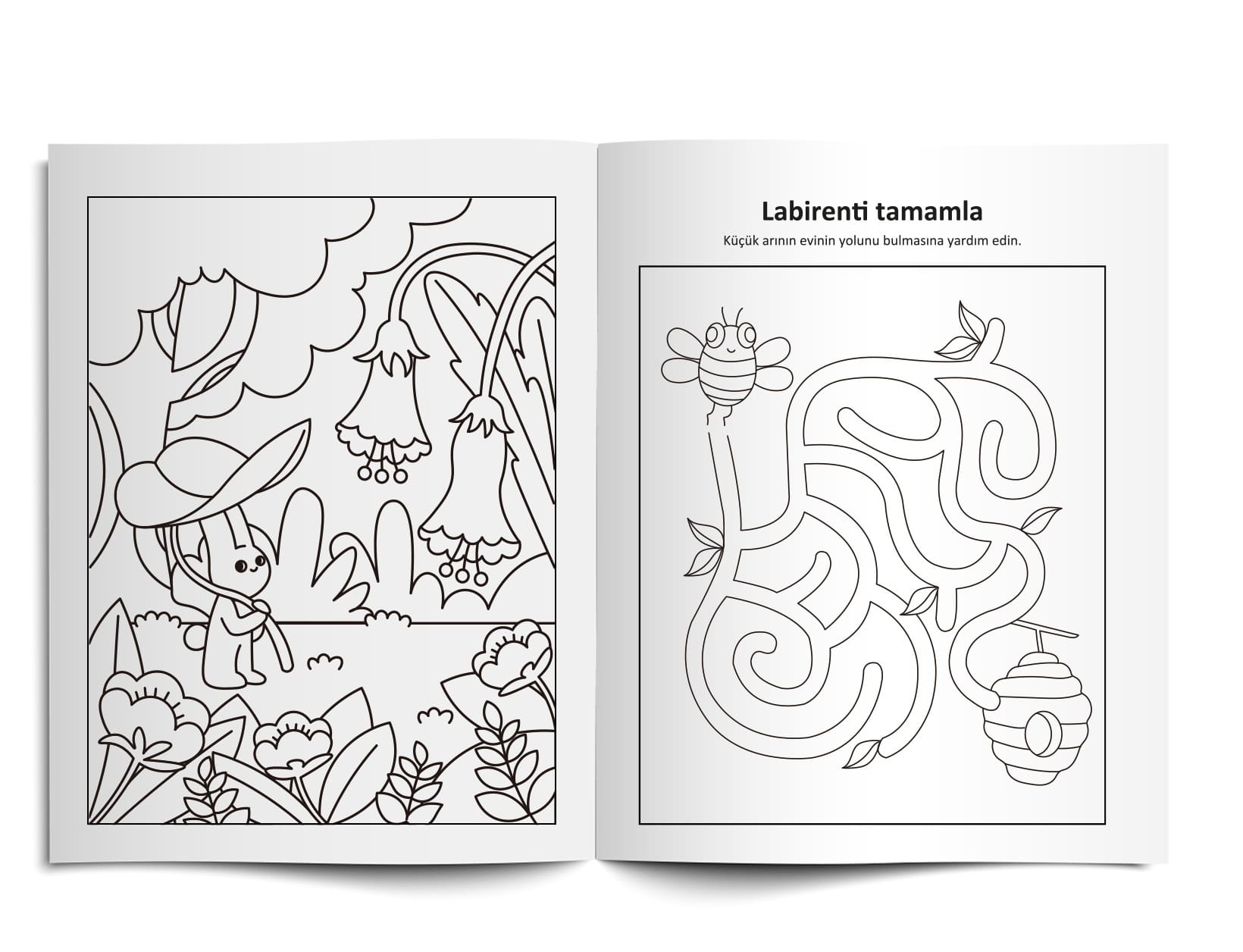 Lino Yaz Sil Aktivite Boyama Kitabı // Animals