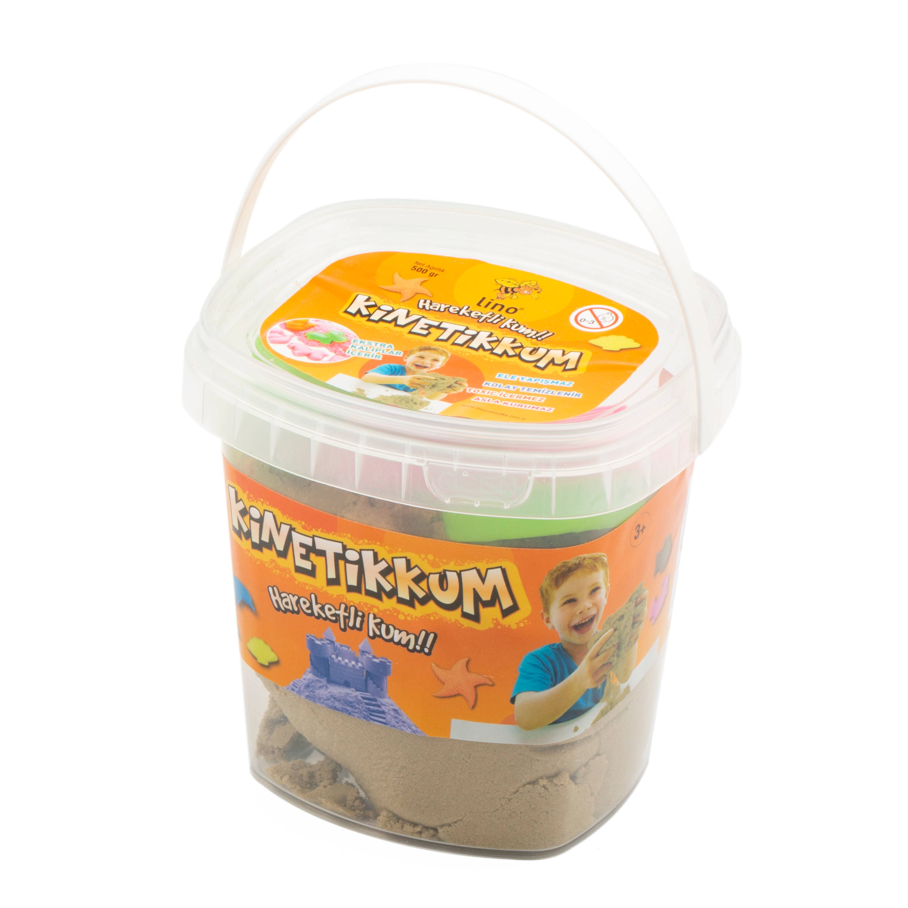 Lino Kinetik Kum ve 3 Kalıp // Doğal (500 gr)