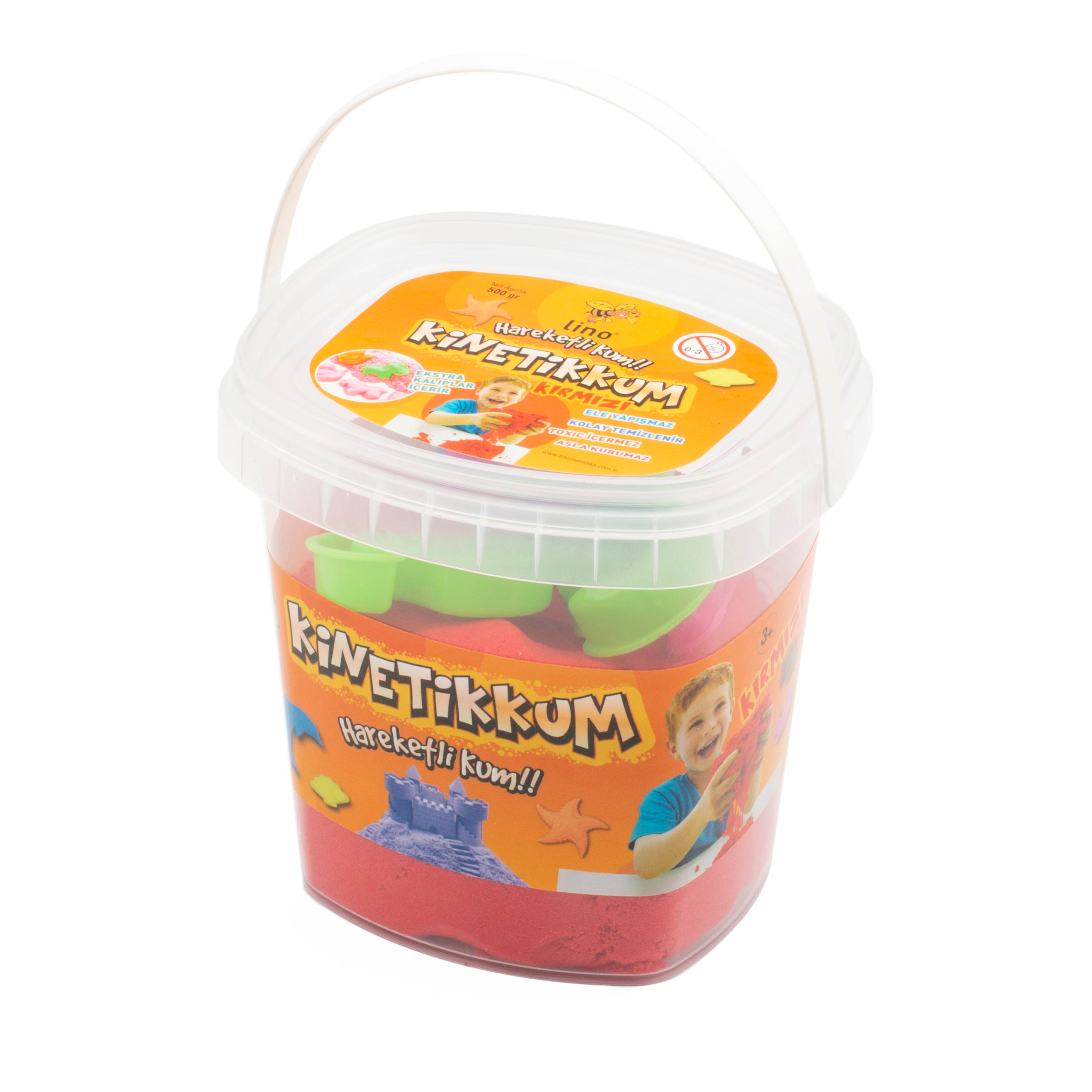 Lino Kinetik Kum ve 3 Kalıp // Kırmızı (500 gr)