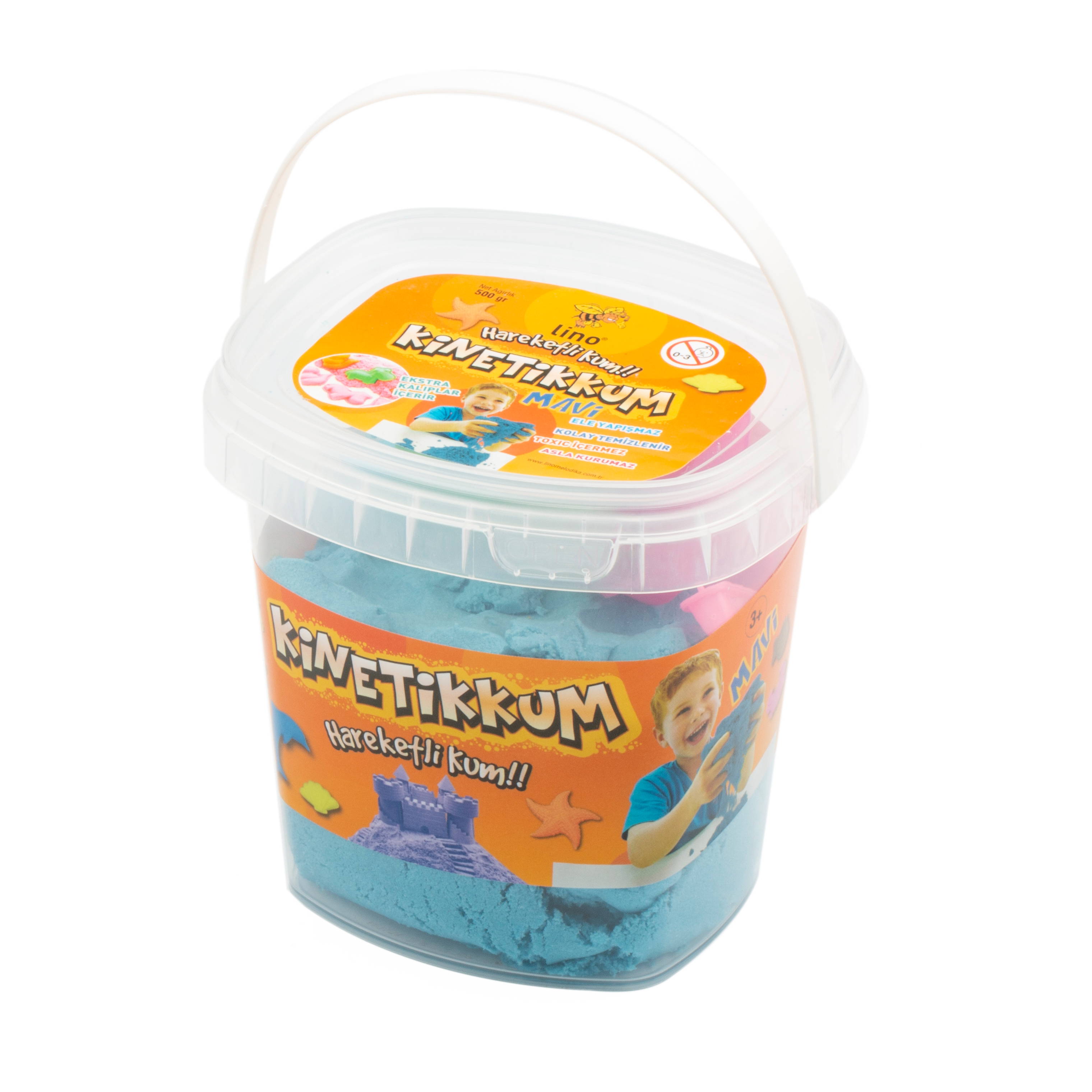 Lino Kinetik Kum ve 3 Kalıp // Mavi (500 gr)