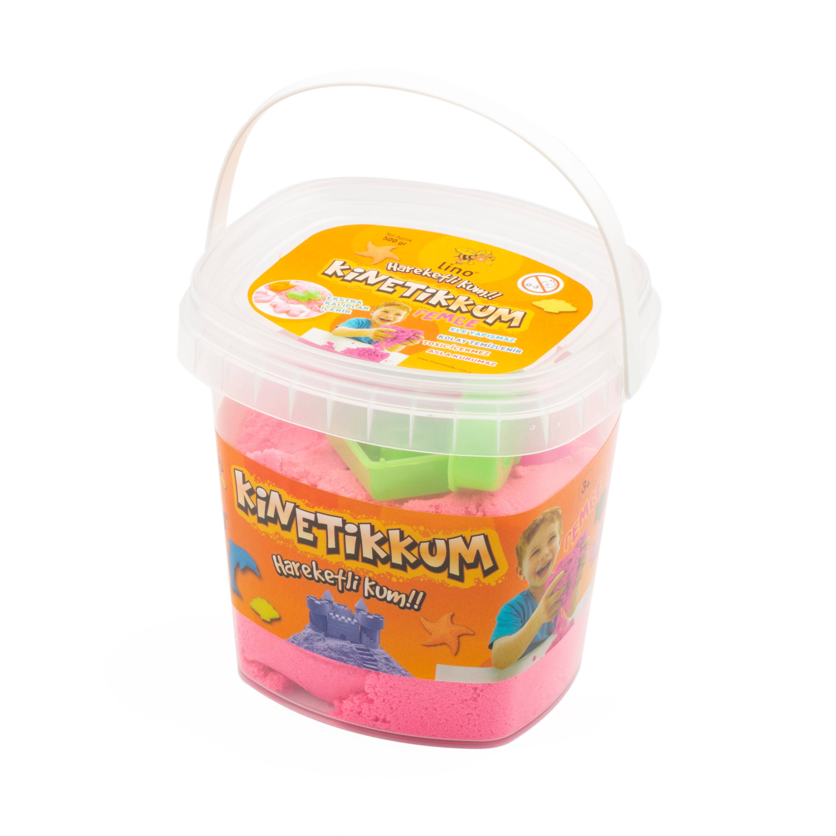 Lino Kinetik Kum ve 3 Kalıp // Pembe (500 gr)