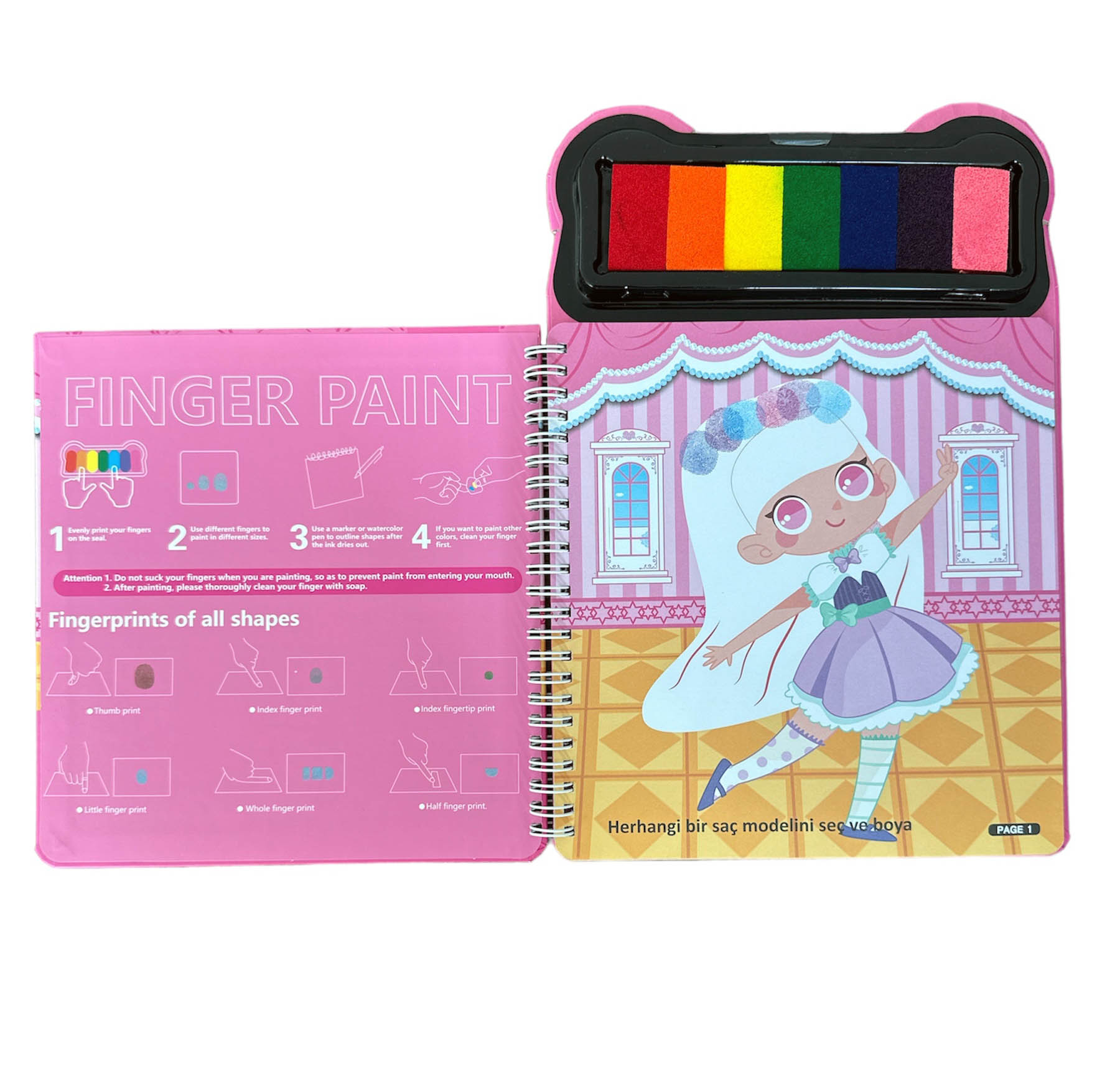 Lino Parmak Boyama Aktivite Kitabı // Dress Up