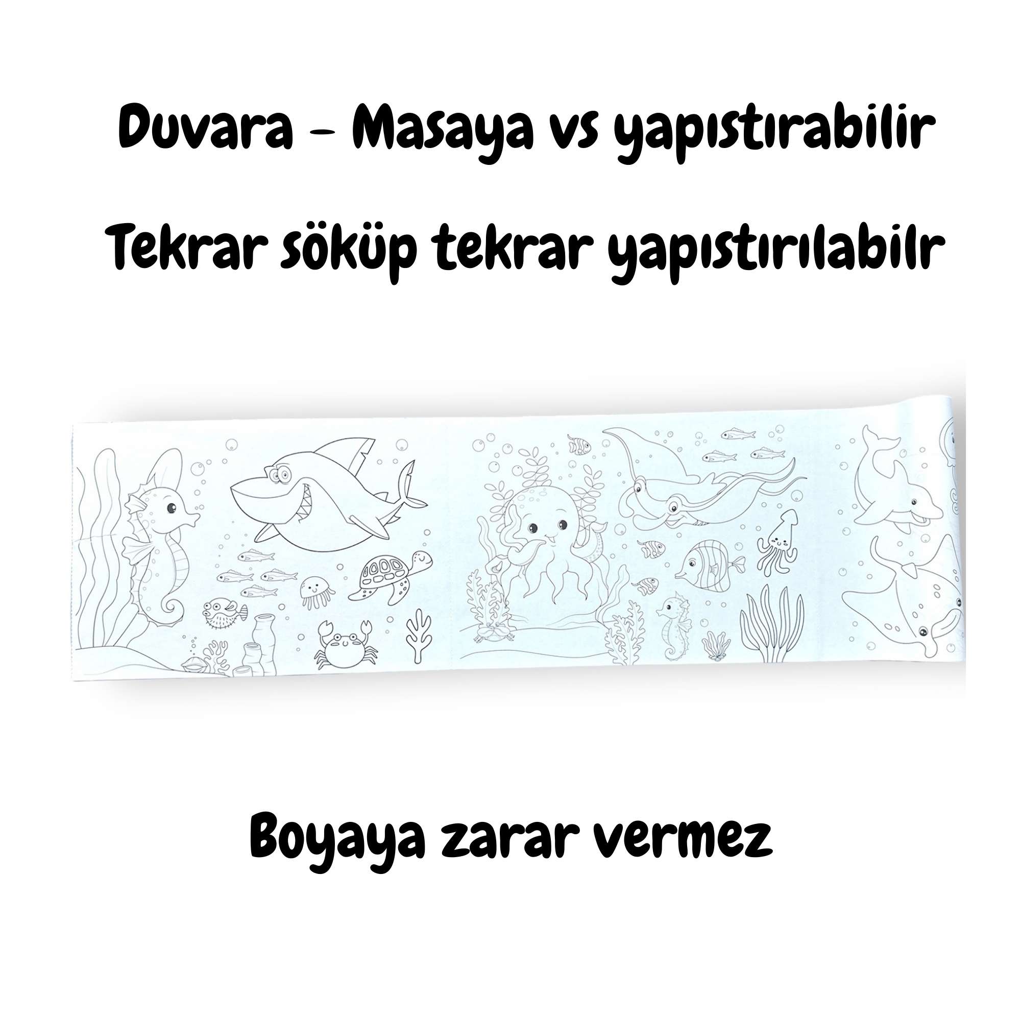 Lino Yapışkanlı Boyama Rulosu (860x20cm) // Sea World