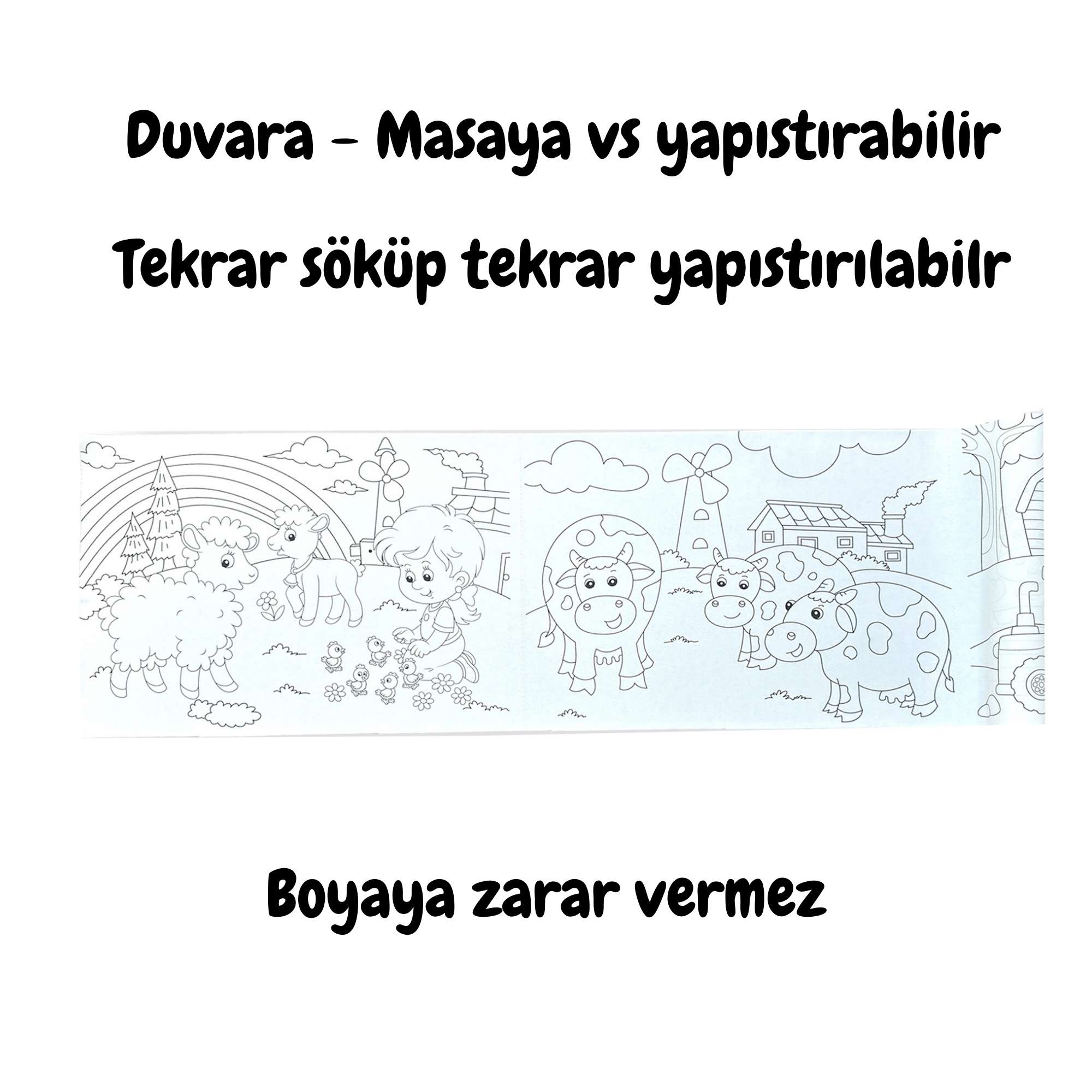 Lino Yapışkanlı Boyama Rulosu (860x20cm) // Farm