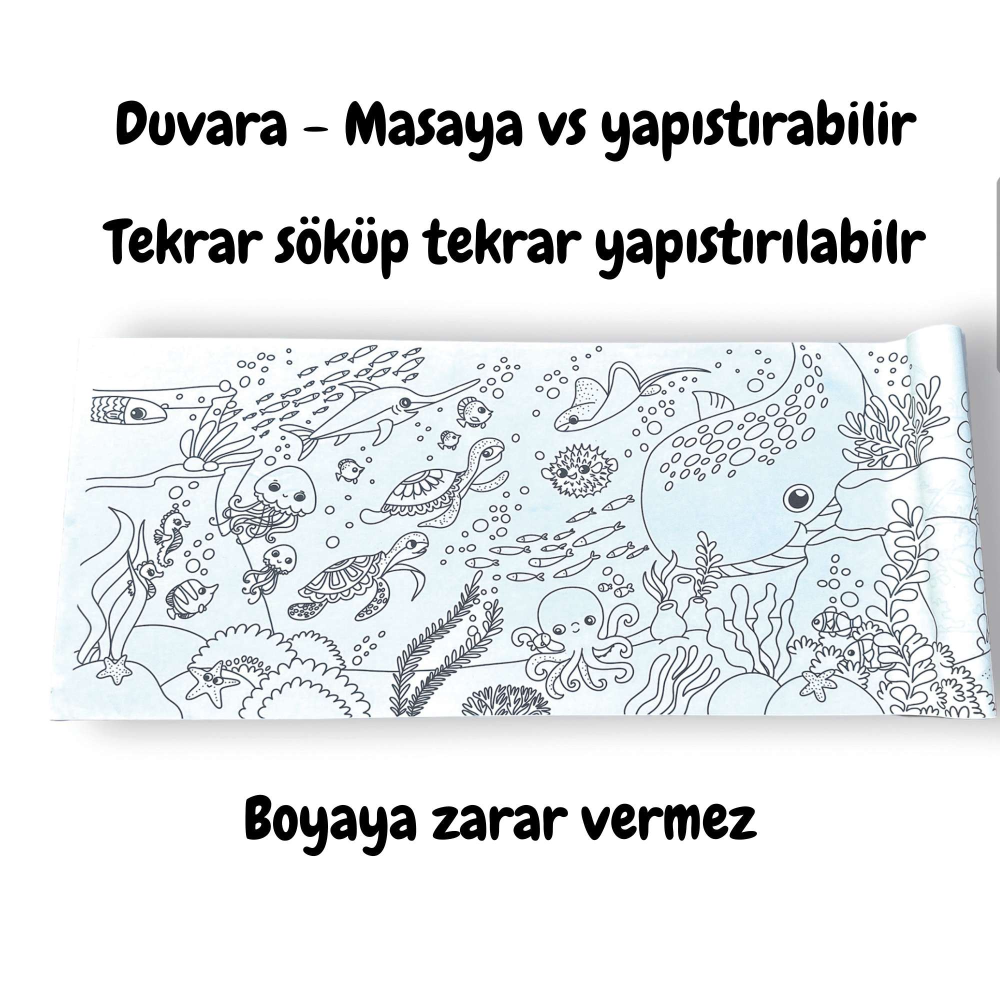 Lino Yapışkanlı Boyama Rulosu (200x30cm) // Sea World