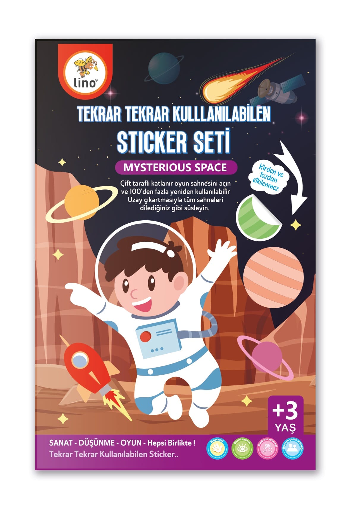 Lino Reusable Tak Çıkar Sticker Kitabı // Space