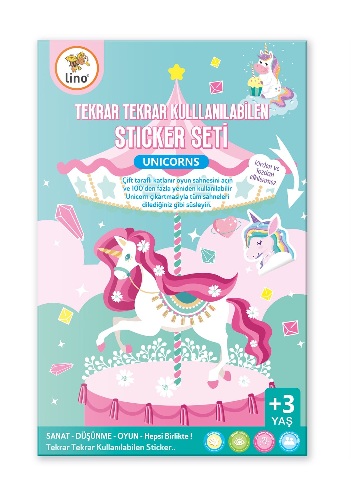 Lino Reusable Tak Çıkar Sticker Kitabı // Unicorns