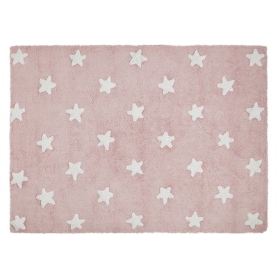 Lorena Canals Stars Halı // Pembe - Beyaz (120x160cm)