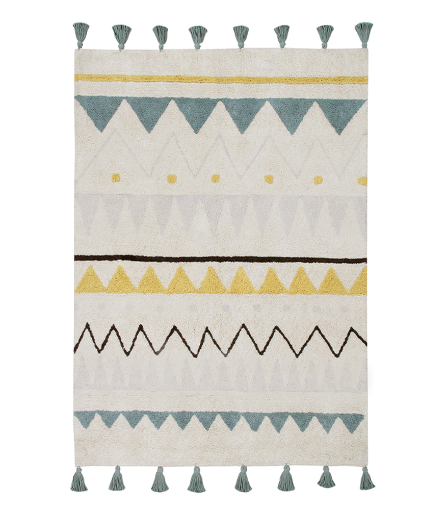 Lorena Canals Azteca Halı // Natural Vintage Mavi (140x200cm)