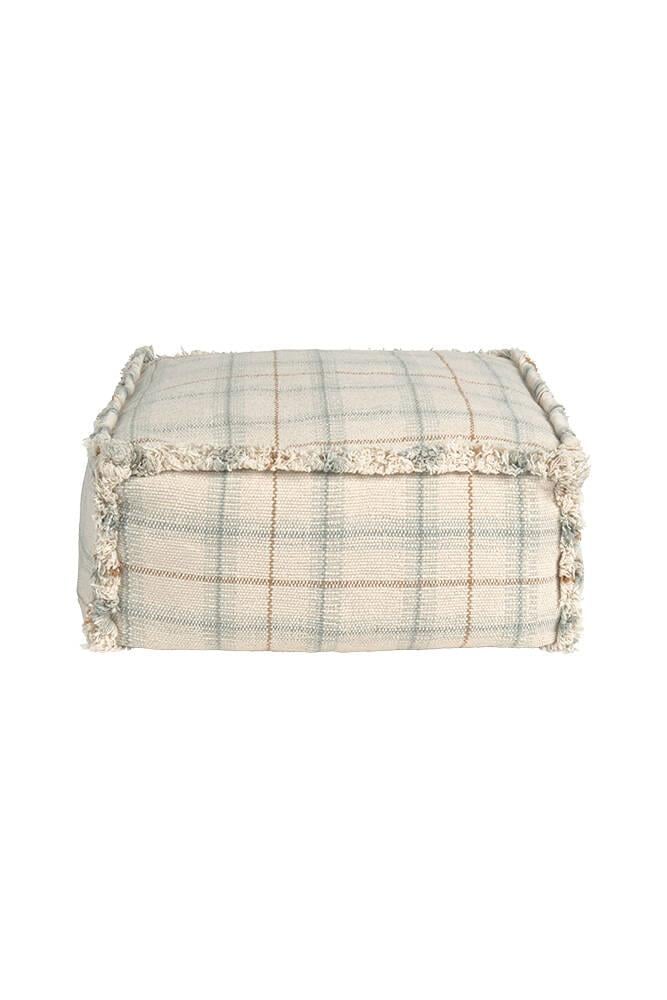 Lorena Canals Puf // Tartan - Blue Sage