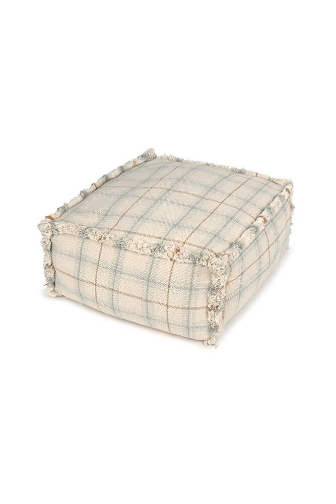 Lorena Canals Puf // Tartan - Blue Sage