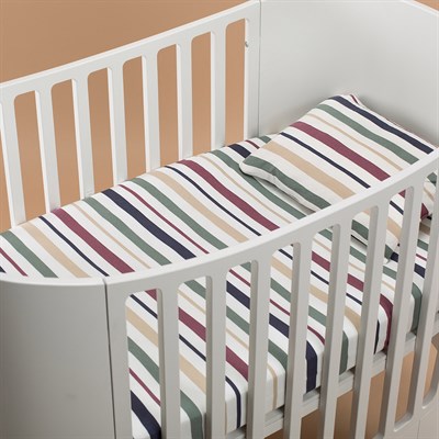 Lullalucca Lastikli Çarşaf ve Yastık Kılıfı Seti (Çizgili)