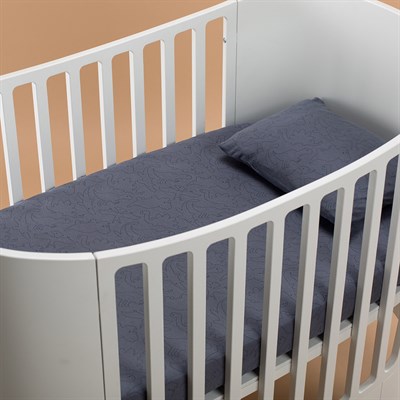 Lullalucca Lastikli Çarşaf ve Yastık Kılıfı Seti (Indigo Animals)